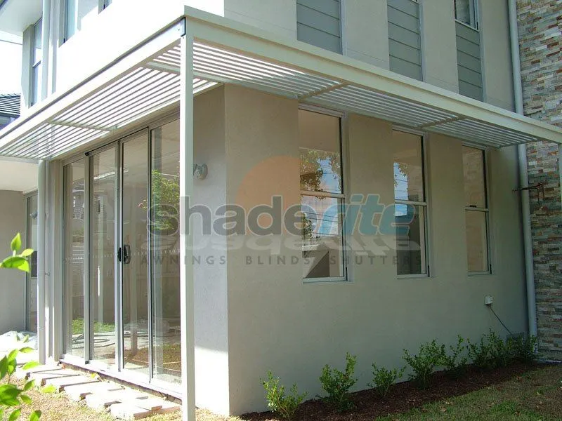 Aluminium louvre awning installation, Sydney